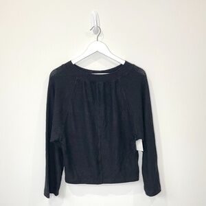 Treasure & Bond Black Long Sleeve Scoop Neck Top